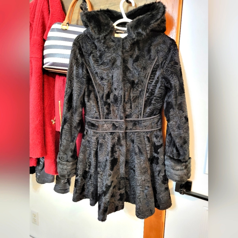 Laundry by Shelli Segal Faux Fur Coat with Hood